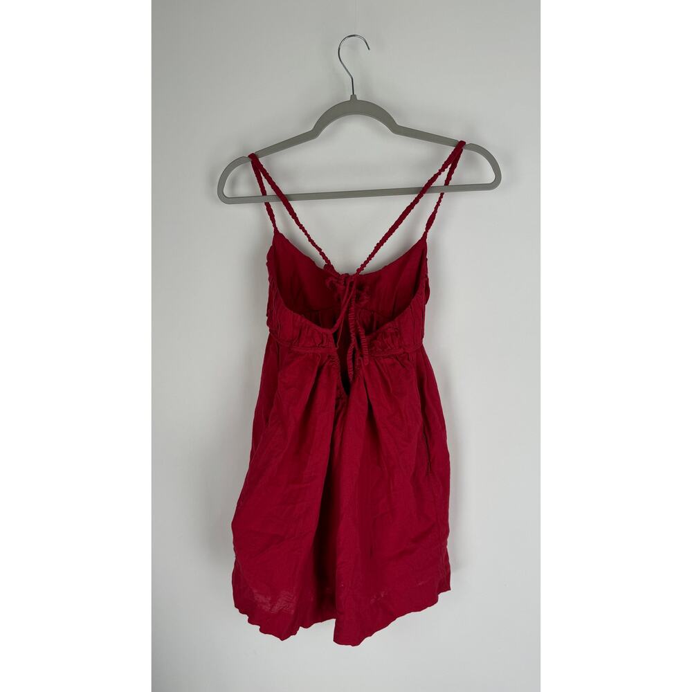 Free People Tell All Mini Dress Womens Medium Red  Sleeveless New Low Back - Picture 9 of 13
